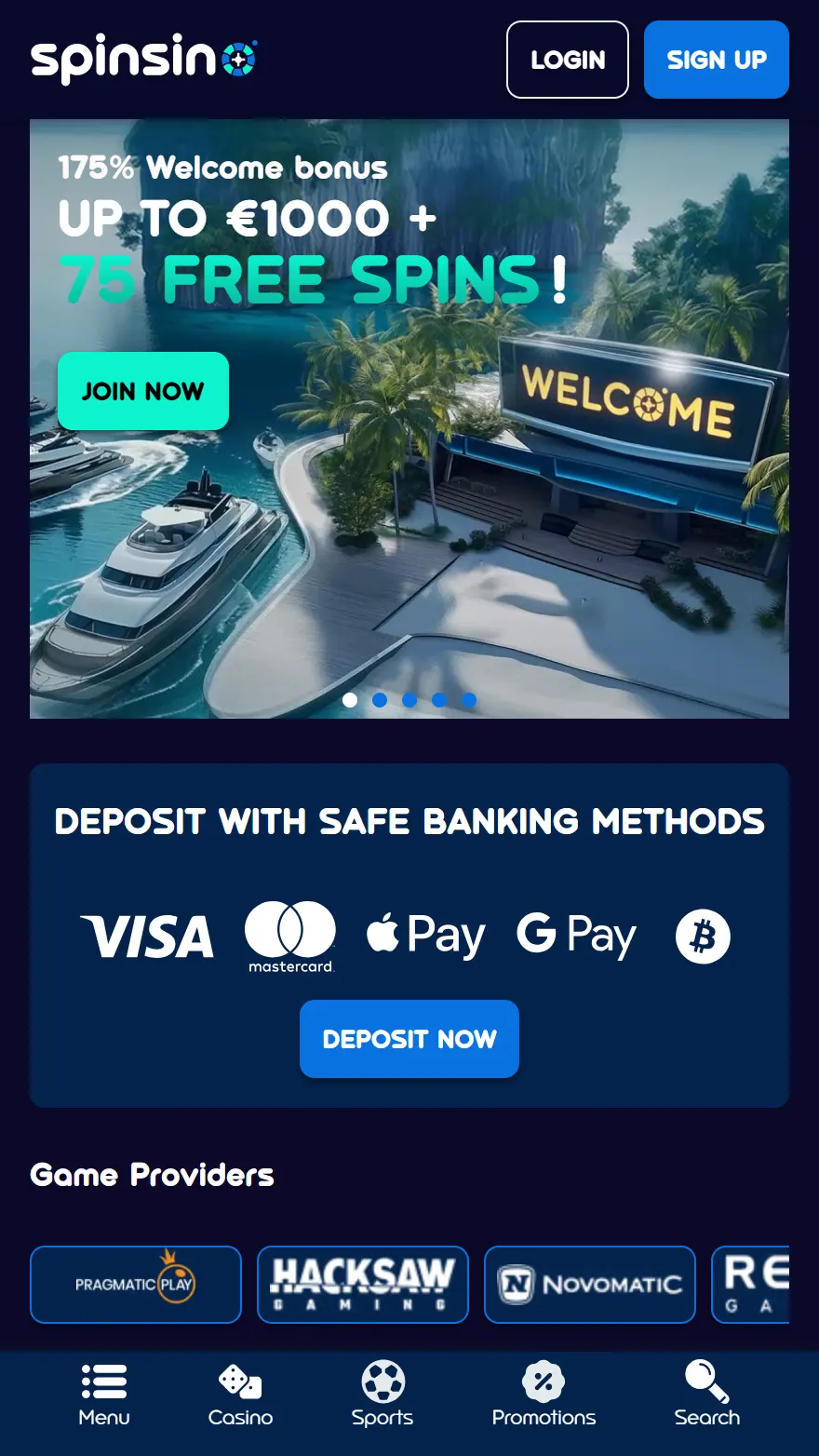 Spinsino казино главная страница