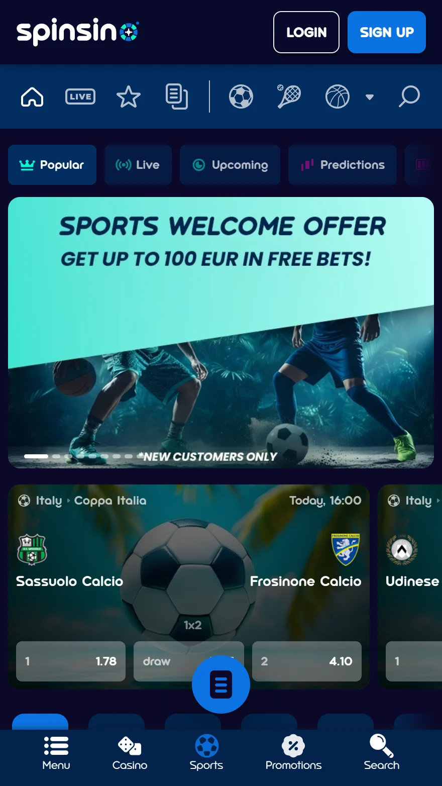 Spinsino страница ставок на спорт