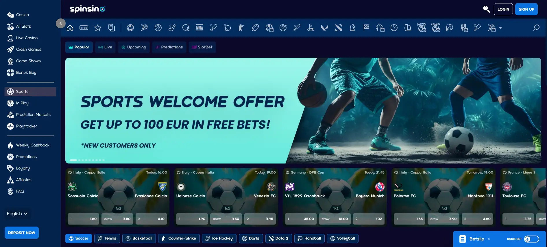 Spinsino ставки на спорт