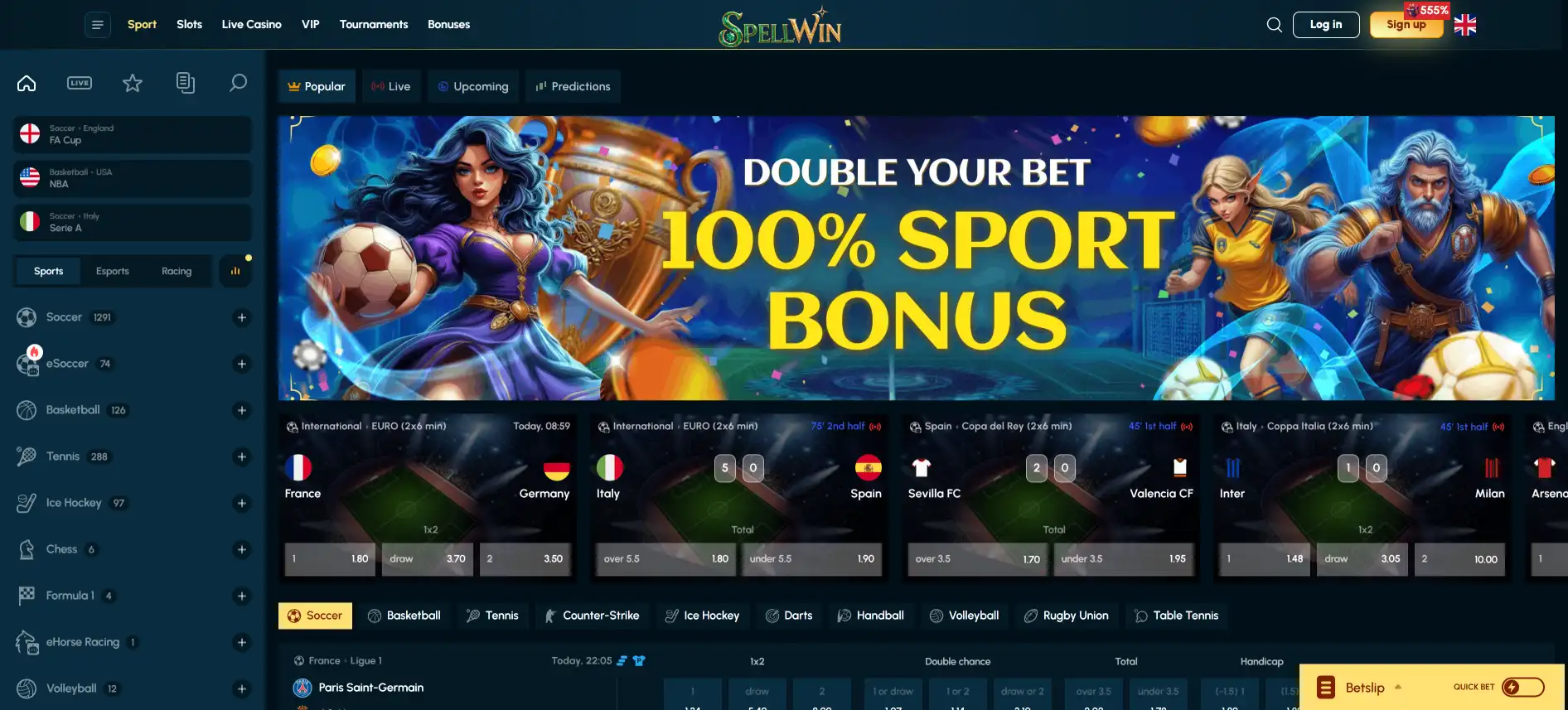 SpellWin sporto lažybos