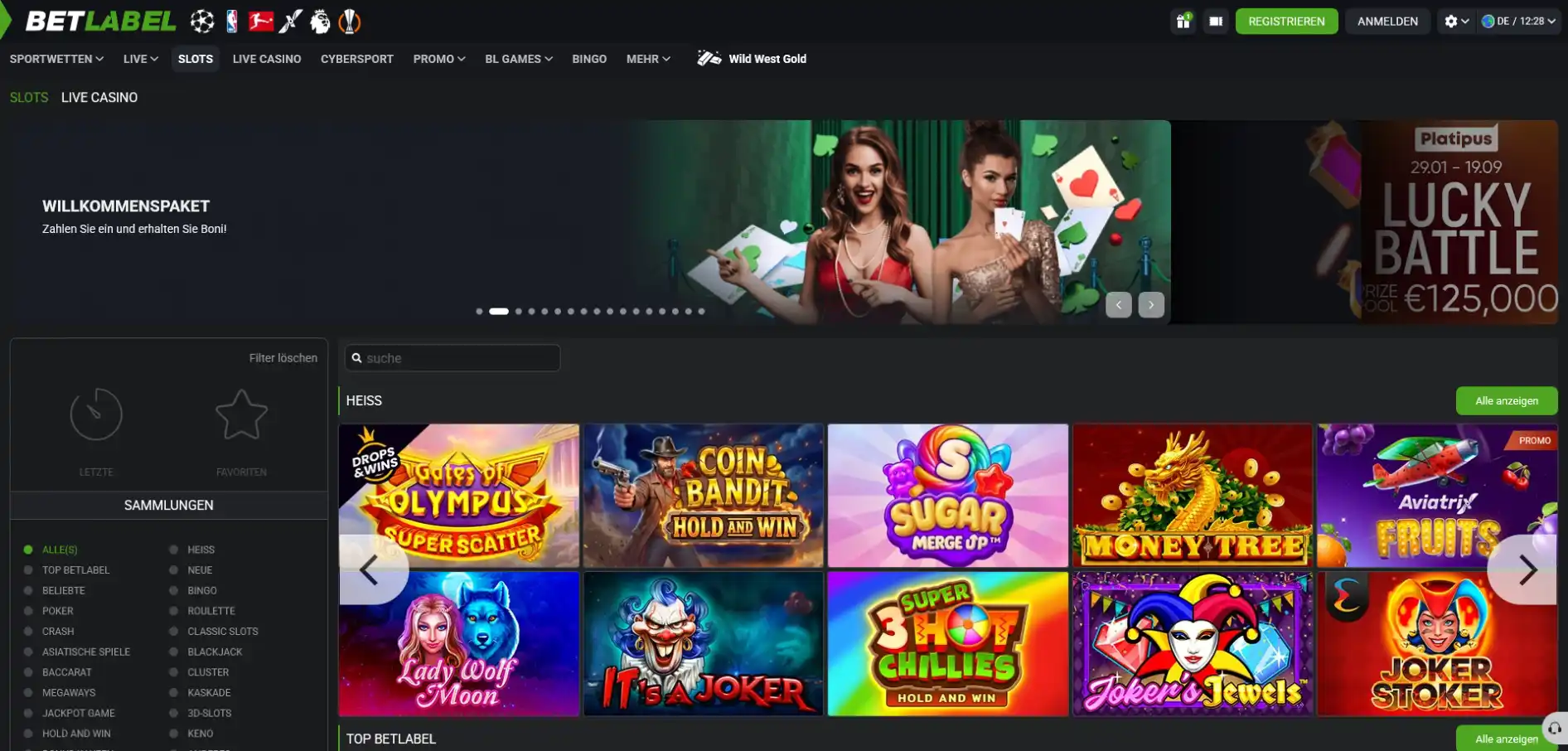 BetLabel Casino-Spiele
