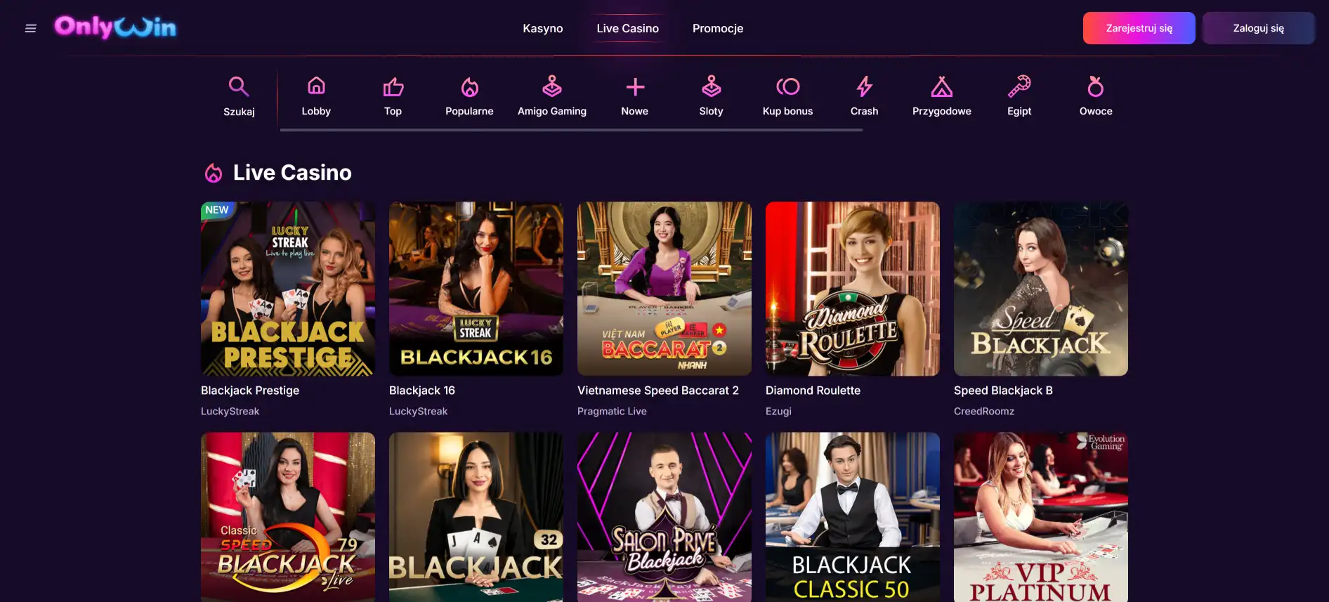 OnlyWin лайв казино