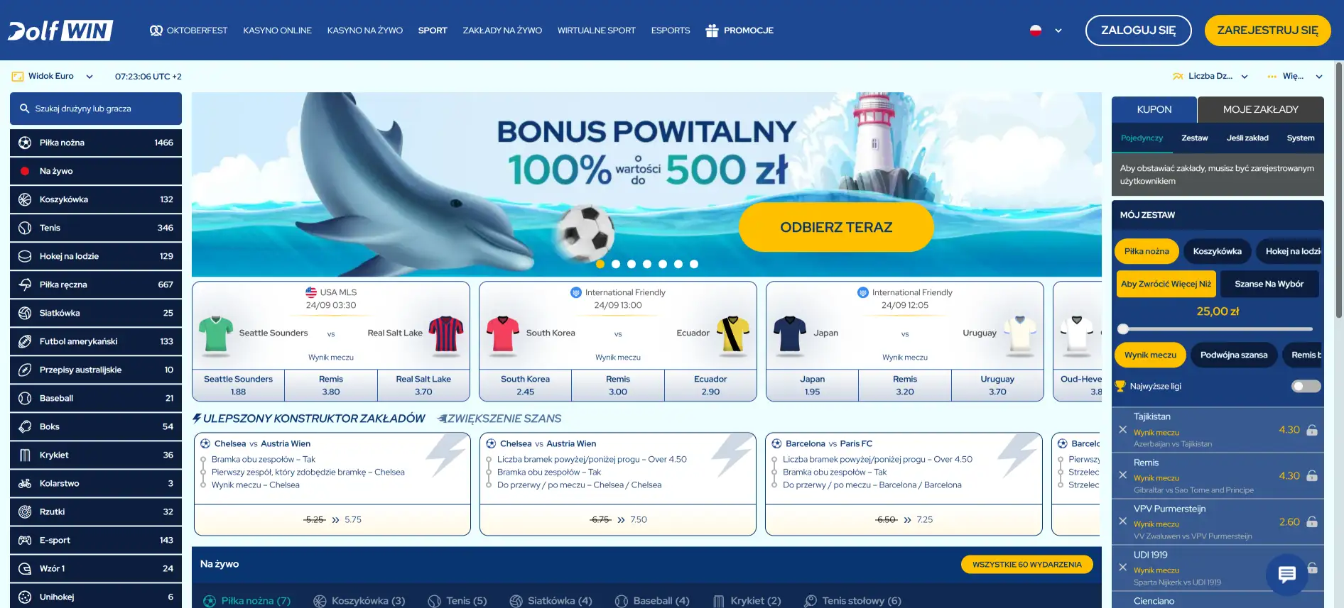 Ставки на спорт в Dolfwin