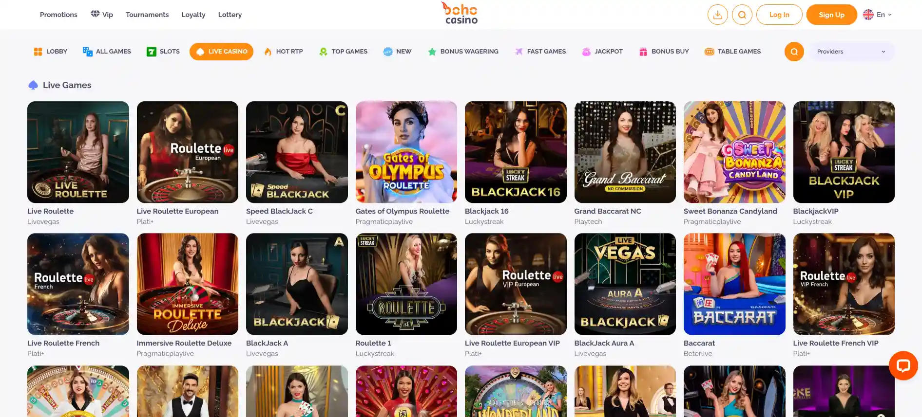Boho Casino live casino