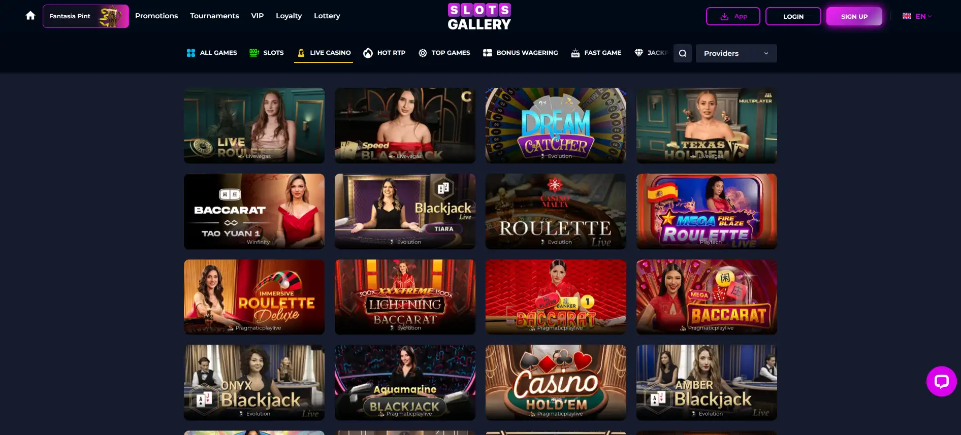 Slots Gallery live casino