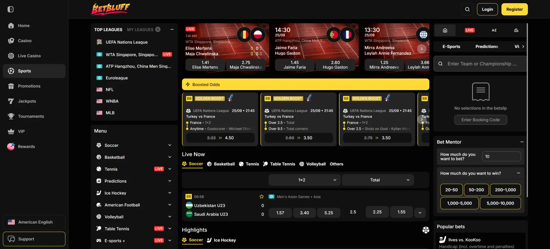 BetBluff sporta likmes
