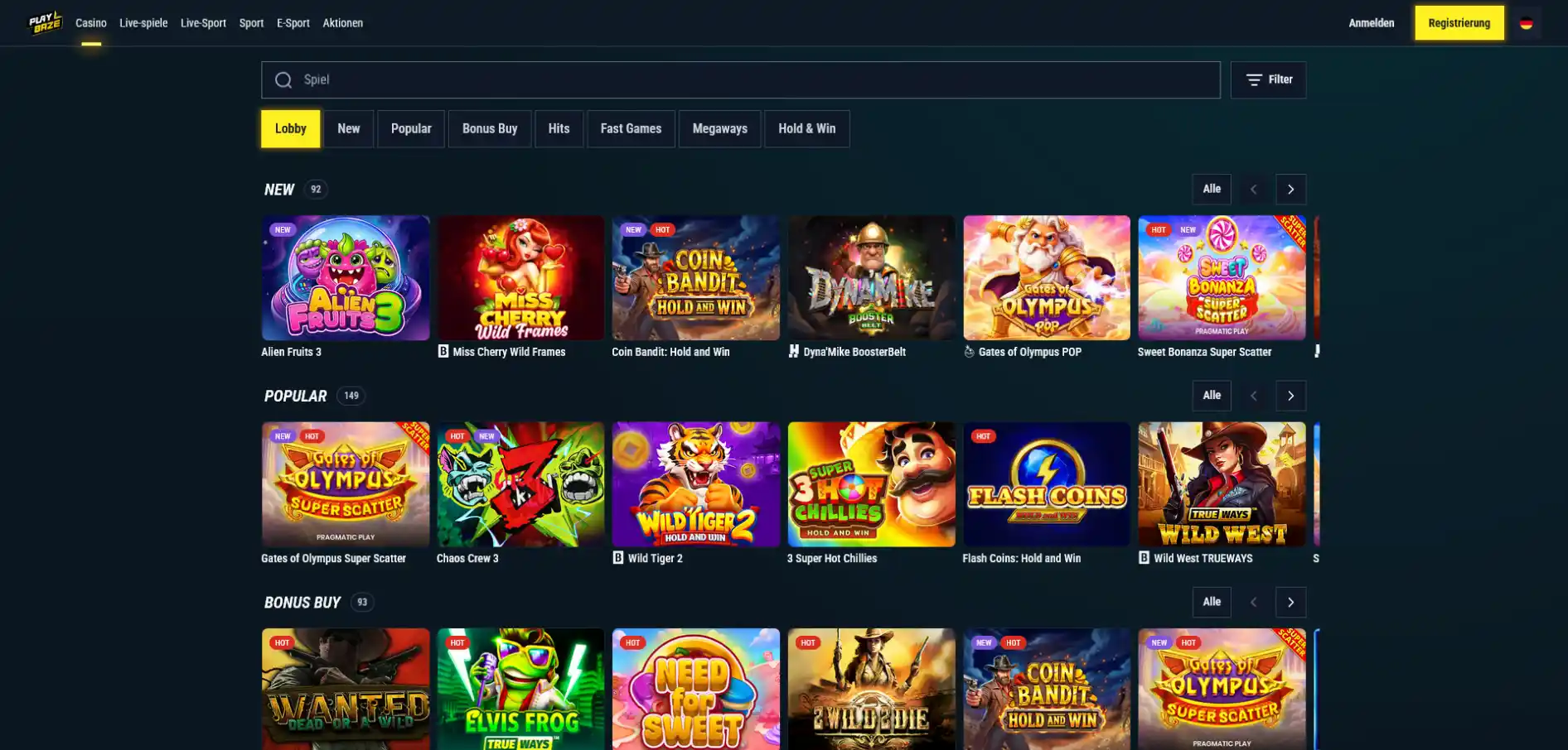 Playbaze Casino-Spiele