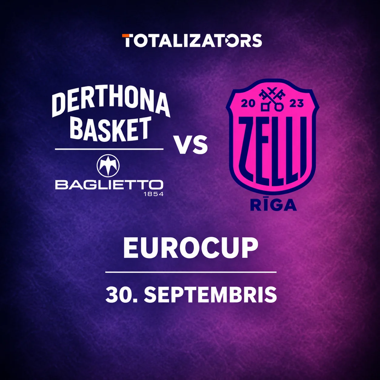 Rīgas Zeļļi — Derthona: EuroCup 30.09.2026.