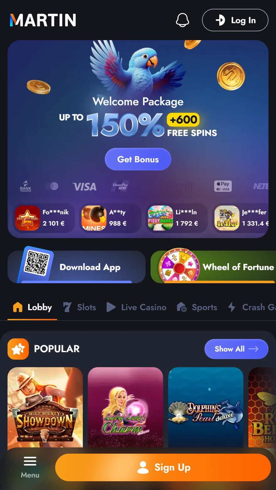 Martin Casino avaleht