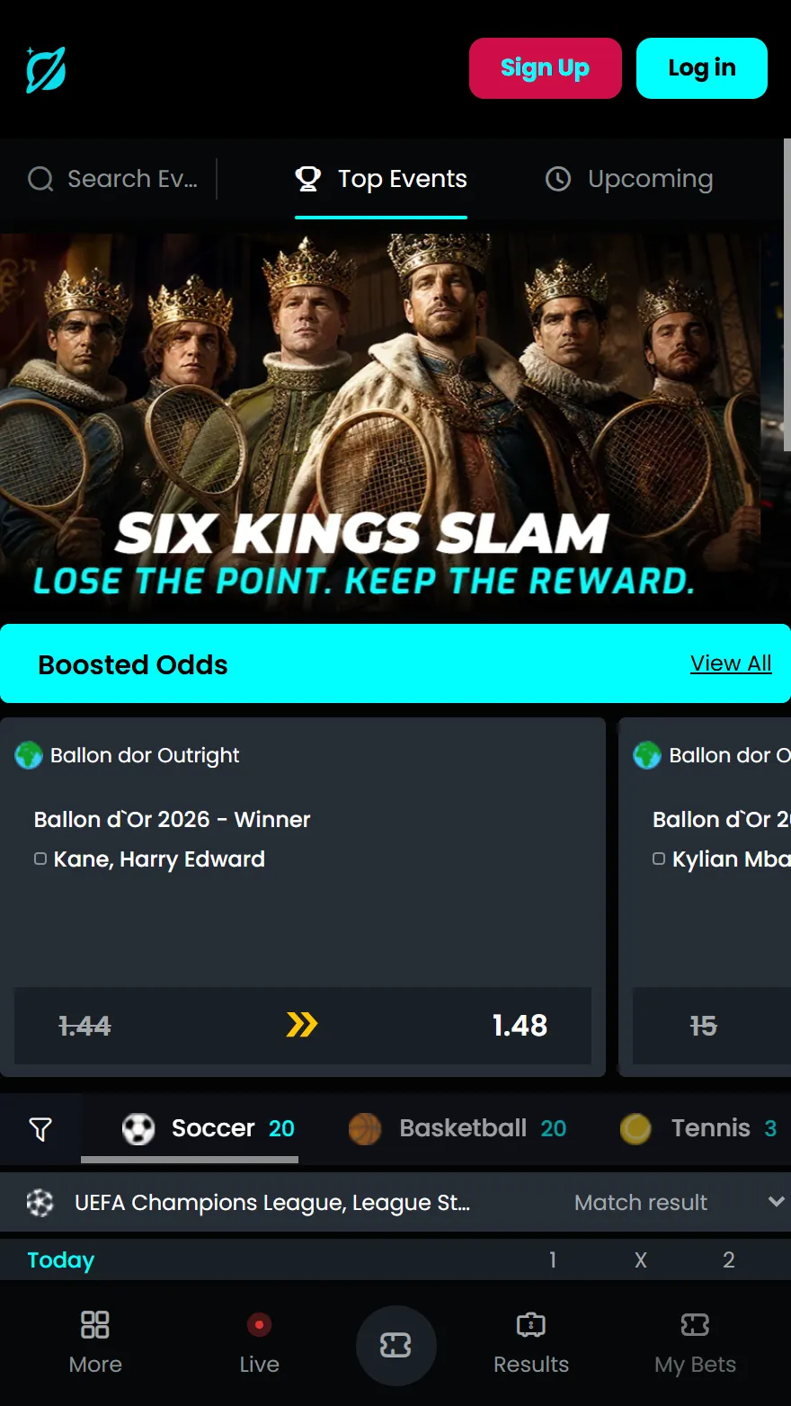 Cosmobet spordiennustuse leht