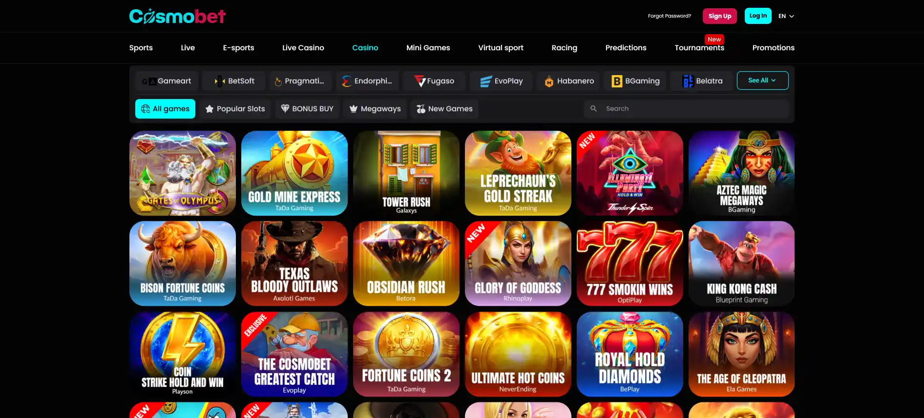 Cosmobet kasiinomängud