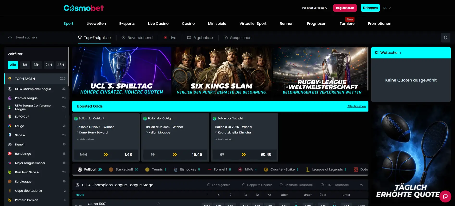 Cosmobet Sportwetten