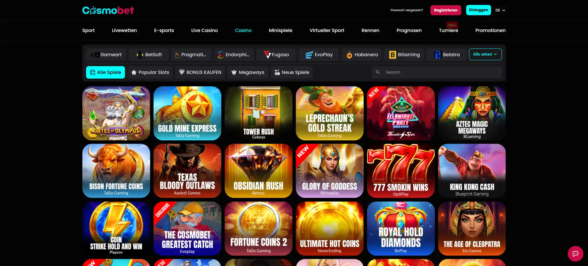 Cosmobet Casino-Spiele